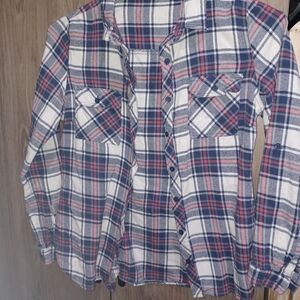 Charlotte Russe Womens Plaid Shirt in Blue,pink, and White